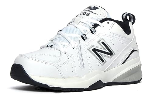 New Balance Men's 608 V5 Casual Comfort Cross Trainer, White/Navy, 9.5 — view 3