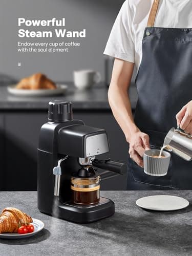 Reemix Espresso Machine 3.5 Bar, 800W Compact Size Coffee Maker with Steam Wand, 4 Cups Cappuccino & Latte Machine for Home and Office — view 3