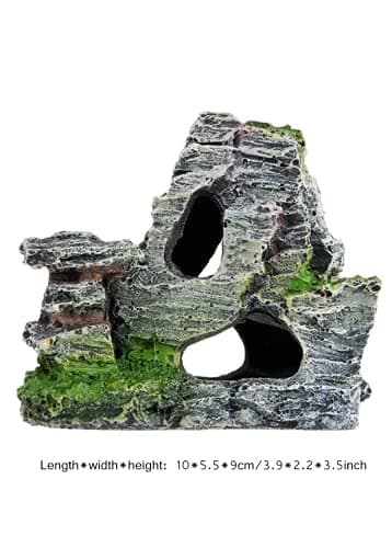 Aquarium Decorations Landscaping Tree Stump Hole Rock Cave Hideouts Stone Fish Tank Resin Driftwood Painted with Realistic Details Over House Supplies Castle Accessories