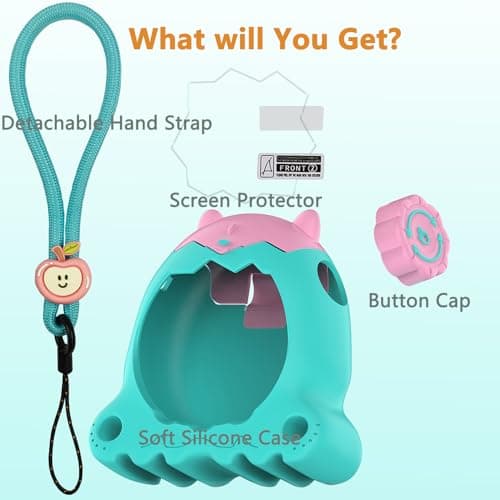 RAWECUD Protective Case for Tamagotchi Paradise Electronic Pet, Silicone Cover for Tamagotchi Paradise with Screen Protector, Hand Strap and Button Cover Protector