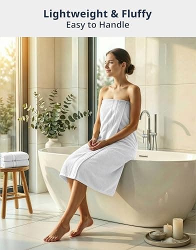 LANE LINEN Luxury Bath Towels Set - 12 Piece Set, 100% CottonBathroom Towels, Zero Twist, Shower Towels, Extra Absorbent Bath Towel, Super Soft, 4 Bath Towels, 4 Hand Towels, 4 Wash Cloths - White