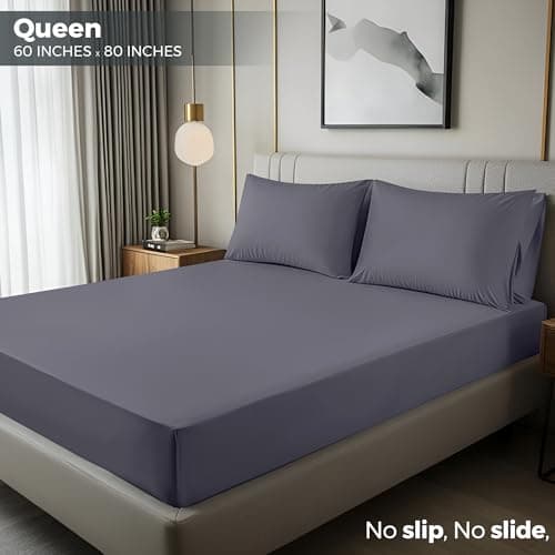 Utopia Bedding Queen Fitted Sheets - Bulk Pack of 2 Bottom Sheets - Soft Brushed Microfiber - Deep Pockets - Shrinkage & Fade Resistant - Easy Care (Queen, Grey)