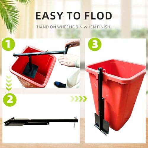 Touchless Manual Trash Compactor - Trash Can Compactor for Kitchen, Iron Trash Bin Compactor for Outdoor, Garbage Compactor for 60-100l Wheelie Bins (1) — view 3