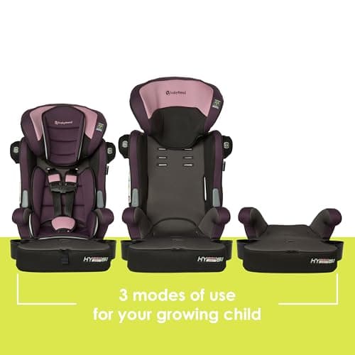 Baby Trend Hybrid SI 3-in-1 Combination Booster Seat, Dash Orchid – Side-Impact Protection, 3-Stage Growth Design, Adjustable Headrest, Cushioned Comfort — view 2