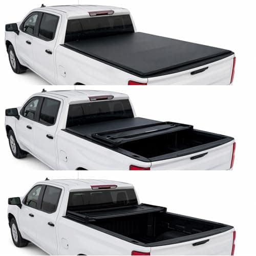 Soft Tri-Fold Truck Bed Tonneau Cover, 2002-2024 Ram 1500 Classic Body ONLY 6'4'' Bed (76.3''), Tear-Resistant, Weatherproof, by Tonno Monster