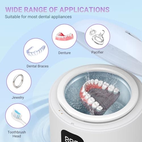 Newelkin Ultrasonic Retainer Cleaner Machine 25W Ultrasonic Denture Cleaner — view 4
