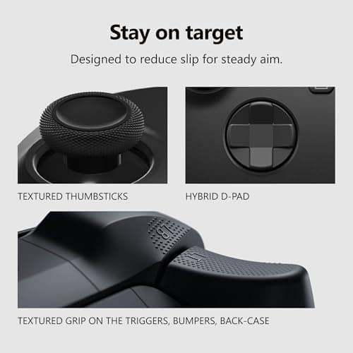 XBOX Wireless Gaming Controller | Carbon Black | Console, PC, & Cloud Devices | Textured Grip | Wireless, Bluetooth, USB-C Connectivity — view 2