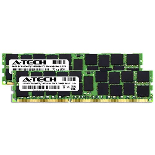 A-Tech 32GB Kit (2x16GB) DDR3/DDR3L 1333MHz PC3L-10600R ECC RDIMM 4Rx4 Quad Rank 1.35V Registered DIMM 240-Pin Server RAM Memory Upgrade Modules (A-Tech Enterprise Series) — view 3