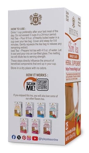 Hyleys Slim Tea Mango Flavor - Weight Loss Herbal Supplement Cleanse and Detox - 25 Tea Bags (1 Pack) — view 2