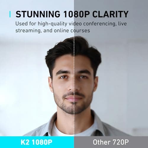 1080P Webcam with Microphone, Full HD Web Camera with RGB Light for Pc, Light Correction and Noise Cancellation Streaming Webcam, USB Computer Camera with Privacy Cover ,Plug and Play PC Web Cam — view 3