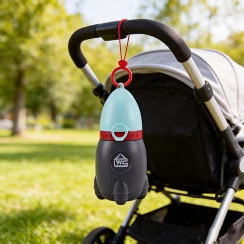 Lightweight Portable Urinal for Kids-Rocket Toy Design Emergency Potty for Toddler, Easy to Carry Travel Potties for Car Camping, Leak-Proof Children Urinal Potty Training Aid (green2) — view 3