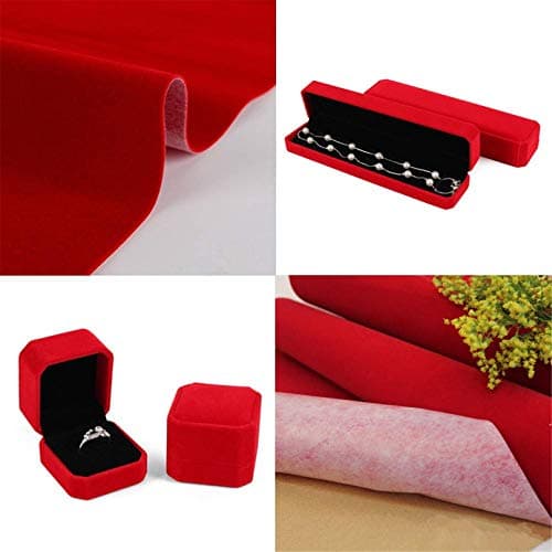 Mesheshe 10PCS Self Adhesive Felt, DIY Self Adhesive Fabric for Art & Crafts, Peel and Stick Felt for Drawer/Jewelry Box Felt Liner, A4 Size (8.3" x 11.8", Red) — view 3