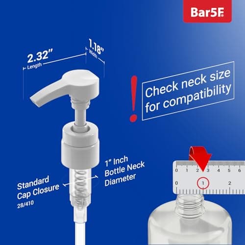 Bar5F Pumps for Shampoo and Conditioner Bottles, Salon-Brand Liters, 2 Pack — view 4