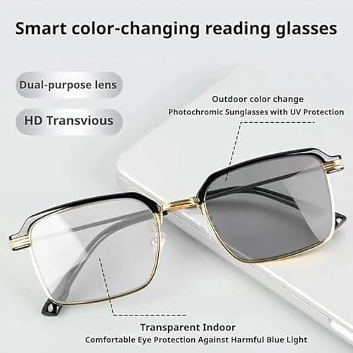 German Smart Zoom Reading Glasses Distance&near Progressive Multi-focus, Mens Smart Autofocus Glasses Self Adjusting- (2 Pcs Mix)