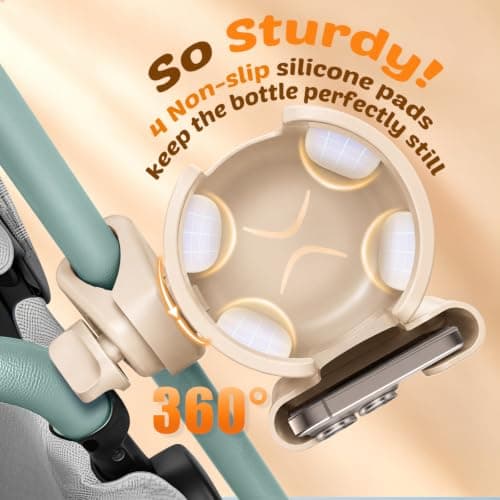 Cup Holder for Walker: Stroller Cup Holder Attachment with Phone Holder — view 3