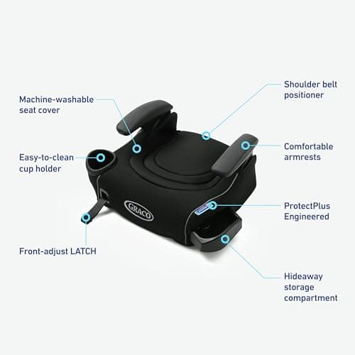 Graco® TurboBooster® LX Backless Booster with Affix Latch | Backless Booster Seat for Big Kids Transitioning to Vehicle Seat Belt (Rio) — view 5