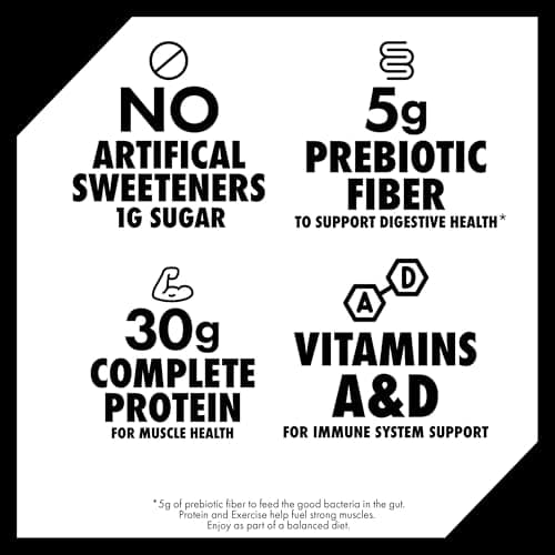 Oikos Protein Shake, Chocolate, 30g High Protein Drinks, Shelf Stable, Ready to Drink, 5g Prebiotic Fiber, 12 fl oz Bottle, 12 Count​ — view 4