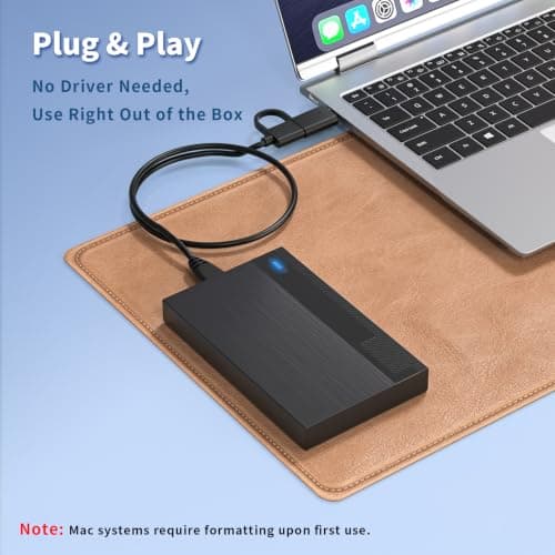 Alphami High-Speed PS5 External Hard Drive 160GB – Dual USB-A & Type-C Connectivity, Seamless Plug-and-Play Use Across Mac, PC, Laptop, Consoles– Perfect for Storage Movies, Music, Photos, Games
