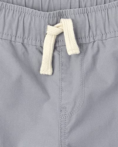 The Children's Place boys Pull on Jogger Shorts, Fin Gray/Flax/Tidal 3 Pack, 6 US