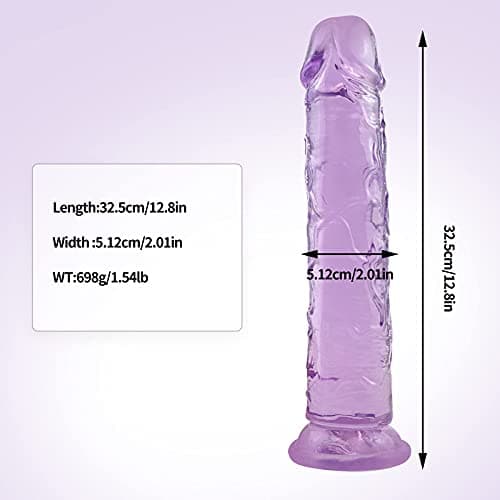 13 inch Thick Dildos, Purple Suction Cup Dildo, Jelly Butt Plug Sex Toys for Women