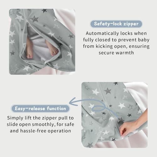 Wrrernsin Baby Sleep Sack 0-6 Months,100% Cotton TOG 0.5 Wearable Blanket for Newborn and Infant, 3 Pack 2-Way Zipper Lightweight Sleeping Bags for Toddler — view 2