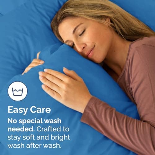 Queen Pillow Cases Set of 2 - Ultra Soft Hotel Quality Pillowcase Covers - Comfy, Cozy & Wrinkle Free - Shrink, Stain & Fade Resistant - Machine Washable Pillow Protectors - 2 Piece Set - Royal Blue — view 4