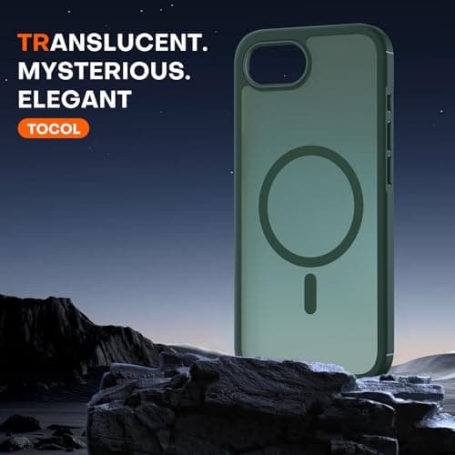 TOCOL for iPhone 17e Case, Compatible with Magsafe, Military Drop Protection, Slim Translucent Matte Shockproof for iPhone 17 e Case 6.1 inch (Alpine Green) — view 4
