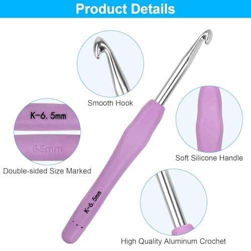 Crochet Hooks 9 Sizes Crochet Hook Set, 49 Pack Yarn Crochet Kit for Beginners, Knitting Needles with Ergonomic Handles for Arthritic Hands, Crochet Needle Kit with Blue Case for Crocheters — view 2
