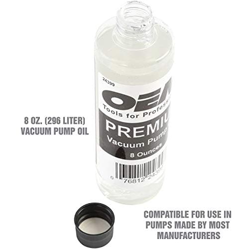 OEMTOOLS 24399 Vacuum Pump Oil, 8 oz, Hydrotreated, 8oz Vacuum Oil Change Tool Accessory, Widely Compatible for Fluid Pump, Automotive, Electrical, and Mechanical Systems — view 3