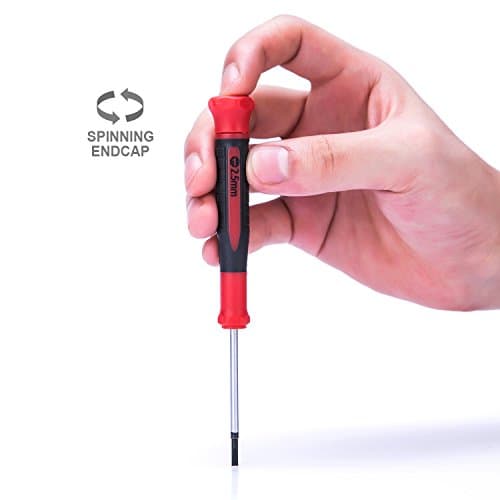 EFFICERE 9-Piece Precision Screwdriver Set | Phillips #0, #00, #000 | Flat 1.5mm, 2.0mm, 2.5mm | Torx T5, T6, T7 | Durable Chrome Vanadium Steel Shaft, Magnetic Tip, Ergonomic Grip, and Swivel End Cap — view 4