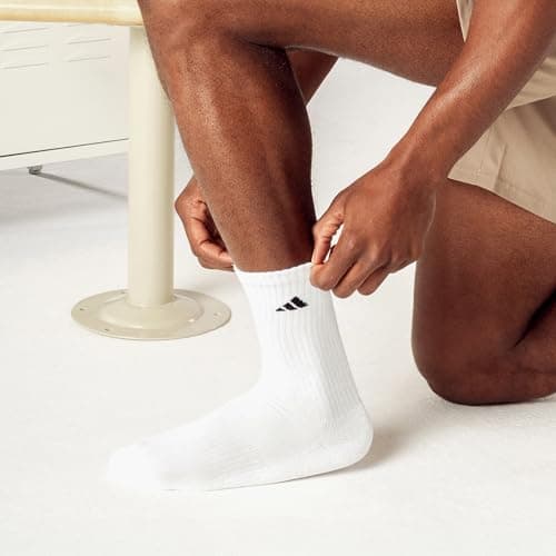 adidas Mens Athletic Cushioned Crew Socks (6 Pairs) Durable & Comfortable — view 2