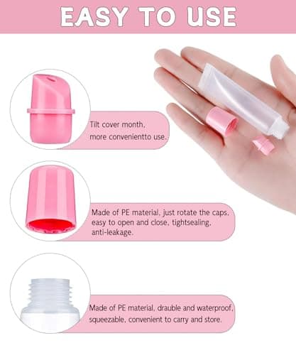 Guokoo 7pcs Lip Gloss Tubes - 10ml Clear Refillable Squeeze Tubes for Lip Balm and Travel Toiletries — view 2