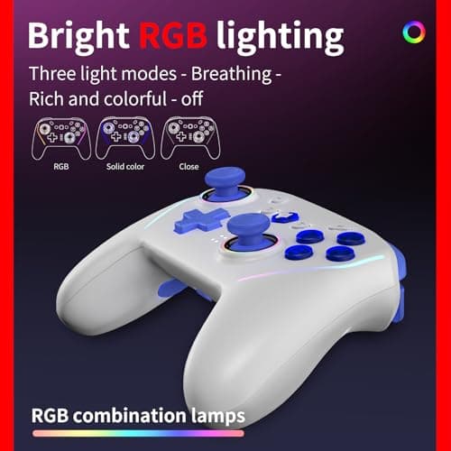 NBCP Controller for Switch, Wireless Pro Controller for Switch Lite, Switch Remote Gamepad Joystick,Dual VibrationGyro/Vibration/Turbo/NFC/Wake-Up/Screenshot (Blue)