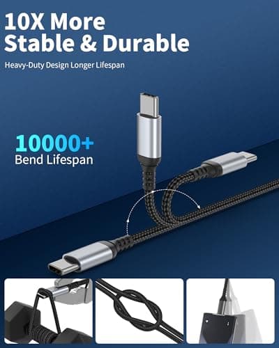 Adiceve 6 Inch Short USB to USB C Cable 2 Pack, 3.1A Short Type C Fast Charging Cable, Braided 0.5FT USB A to USB-C Charger Cords for iPhone 17/16/15, Samsung Galaxy S25/S24, iPad Pro — view 5