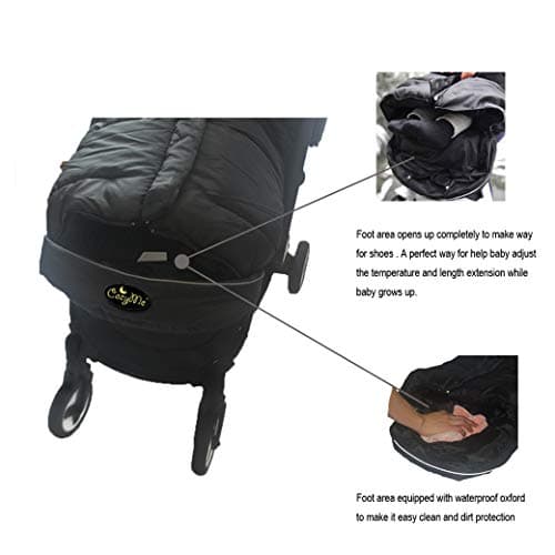 CozyMe Stroller Footmuff, Winter Stroller Cover for Toddler, Easy Temperature Reguration Stroller Bunting Bag for Baby, Waterproof Stroller Blanket Evolution for Cold Weather Child, 6M-4T — view 5