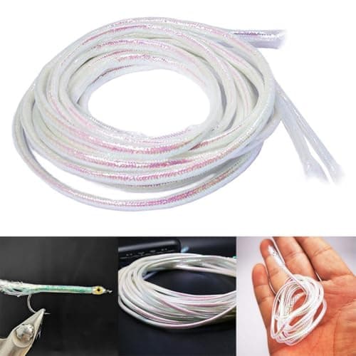 Fly Tying Flash Tube Pearl Body Material 1M Glitter Thread for Salmon Pike Sea Trout Fly Building Predatory Fish Attractor Lure Supplies Craft(6mm)
