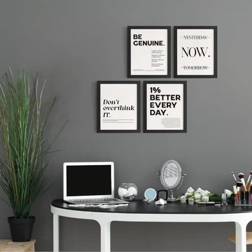 DSHFG Motivational Pictures Office Wall Decor Prints Set of 4, Inspirational Motivational Wall Art Decor Retro Posters Prints for Office Home Decor, 8x10 Unframed — view 3