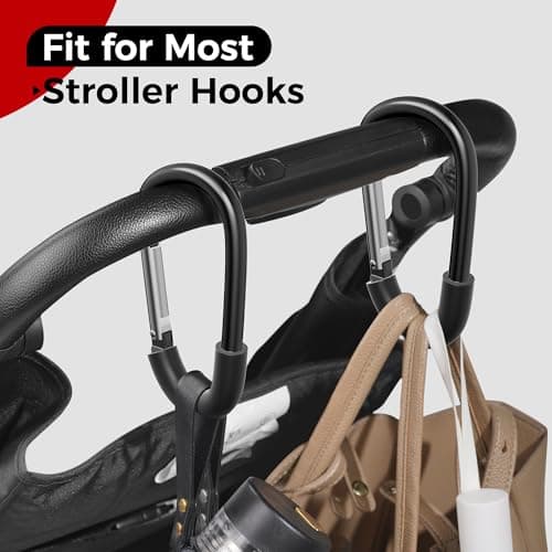SURDOCA Stroller Hooks, Large Stroller Hooks for Bags, Universal Stroller Clips and Hooks, Mommy Hook for Stroller Heavy Duty, Stroller Accessories for Mom — view 4