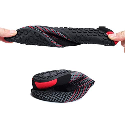JOINFREE Womens Mens Pool Water Shoes Barefoot Quick-Dry Aqua Beach Sports Socks for Swimming Surf Yoga Exercise (ARR-R BLK, 45-46 EU,14-15 M US Women / 12-13 M US Men)