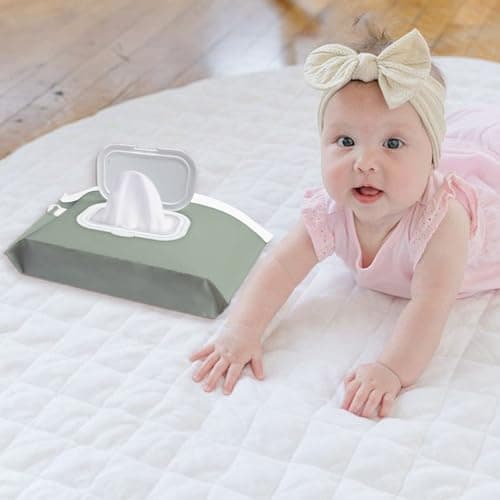 cephira Baby wipes dispenser，portable baby wipes holder for outdoor, Refillable baby wipes container, on the go wet wipe pouch for travel, resuable wipes dispenser for hiking (green) — view 4