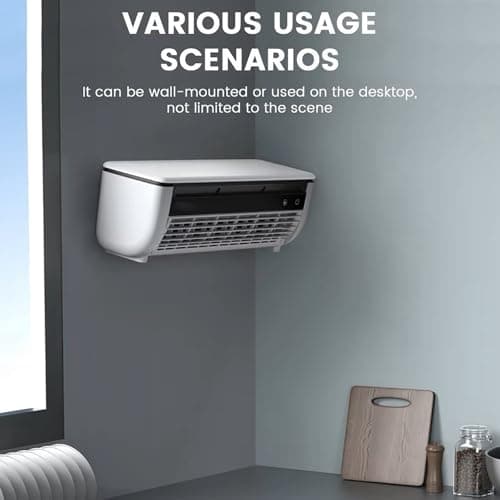 Small Mini Split Air-Conditioner, Ductless AC Unit, Wall Mounted No Window AC with Remote Control, 3 Speed Portable Compact Cooling System for Kitchen Bedroom Small Space Home Office (White)