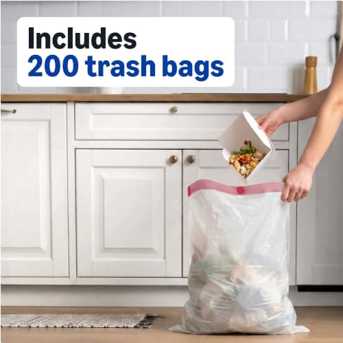 Amazon Basics Trash Bags, Tall Kitchen Drawstring, Unscented, 13 Gallon, 200 Count, Pack of 1, Packaging May Vary — view 3