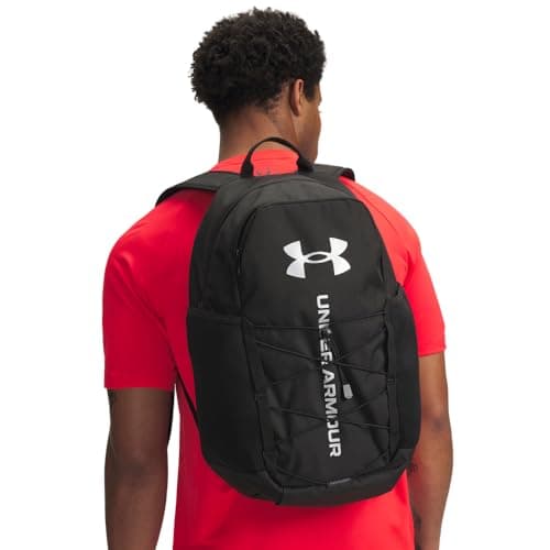 Under Armour Unisex Hustle Sport 6.0 Backpack, (001) Black/Black/Metallic Silver, One Size Fits Most — view 4