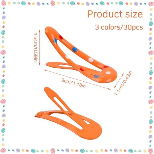 30 Pcs Cute Snap Hair Clips for Baby Girls & Toddlers – 3 cm Mini Metal Barrettes Hair Accessories, Non-Slip Grip, Assorted Colorful Hairpins for Fine Medium Hair, Perfect for Everyday & Party Styles