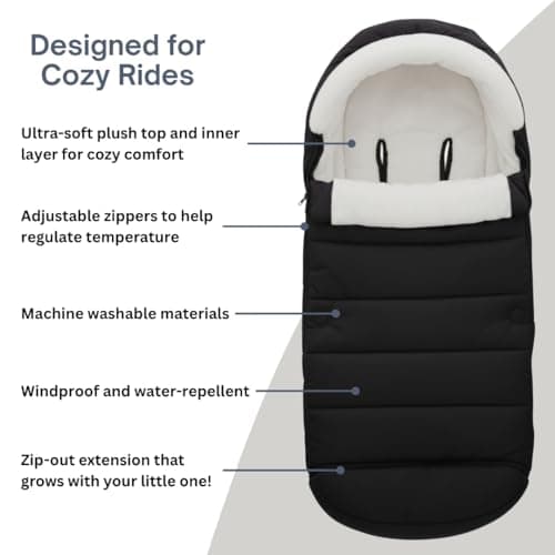 SASHA'S Footmuff designed for all Nuna Strollers (Mixx, Tavo, Triv, Trvl, Trvl Dubl, Demi, Swiv) (Bunting Bag) (Stroller not included) — view 2