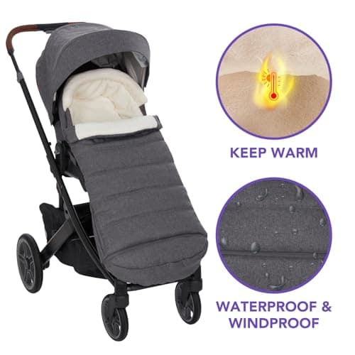 Bunting Bag for UPPAbaby Vista, V2, V3, Cruz, V2, V3 RumbleSeat, V2, V3 Ridge, Minu Strollers, Warm and Ultra-Plush Waterproof Stroller Footmuff, Extendable Winter Stroller Cover, Sleeping Bag — view 5