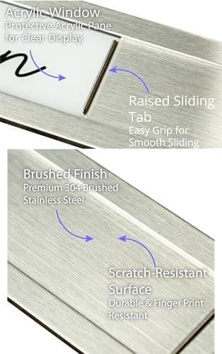 Stainless Steel Dishwasher Magnet Clean Dirty Sign - Clean/Dirty Magnetic Signs That Says Clean & Dirty for Home or Kitchen - Optional Adhesive for Non-Metal Surfaces - Black and White — view 2