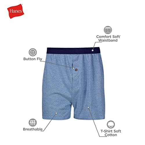 Hanes mens Comfortsoft With Comfort Flex Waistband, Multiple Packs Available Boxer Shorts, Assorted - 6 Pack, X-Large US — view 3