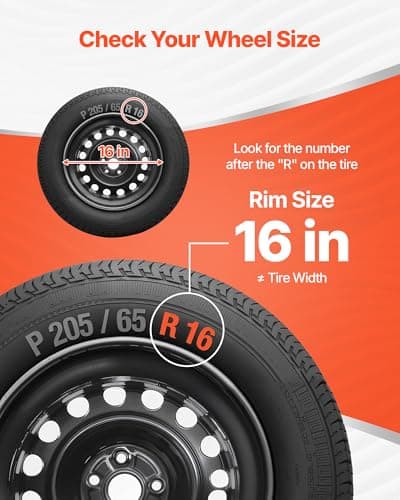VEVOR Hubcaps Wheel Covers, 16 Inch Set of 4 Wheel Rim Cover Hubcaps OEM Replacement, R16 Size Snap On Car Hub Caps, Universal 20-Spoke ABS Tire Rim Caps for Hyundai Chevrolet Ford Honda, Gloss Black