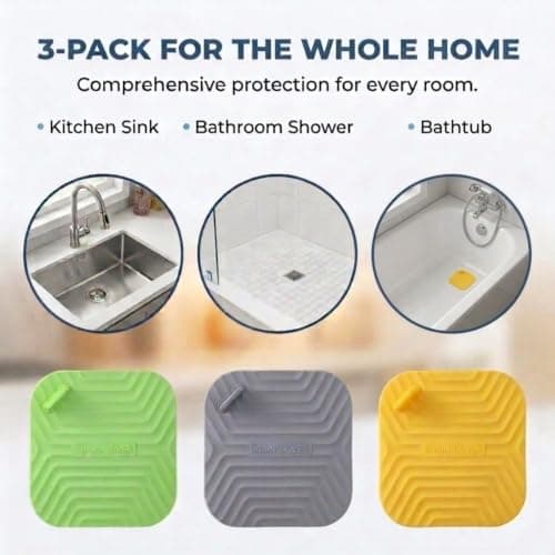 3 Pack 5.9 x 5.9 Bathtub Drain Stopper Covers for Tub, Sink & Shower — view 3